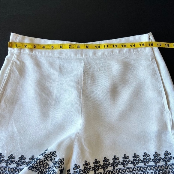 J. Crew 100% linen floral eyelet embroidered trim - Picture 4 of 13